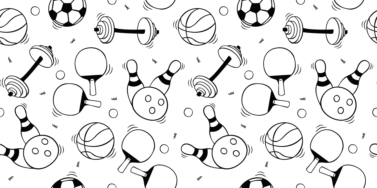 Active Sports Icons game vinyl rug - TenStickers