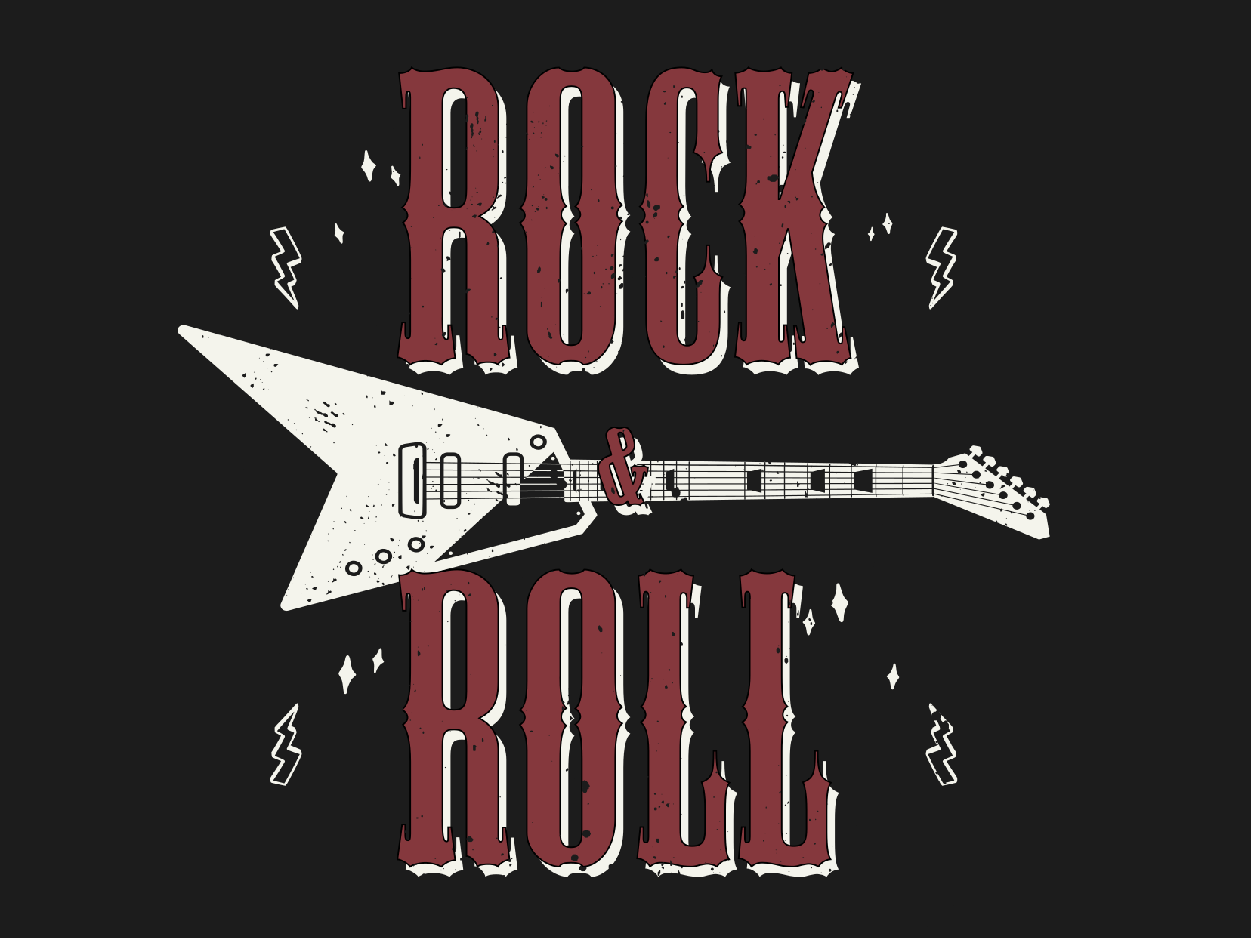 Rock n' Roll with guitar design bedroom rug - TenStickers