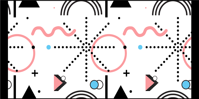 White geometric pattern modern vinyl rug - TenStickers