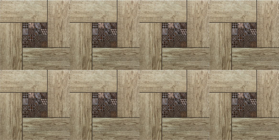 Wooden textured tiles wood effect vinyl rug - TenStickers