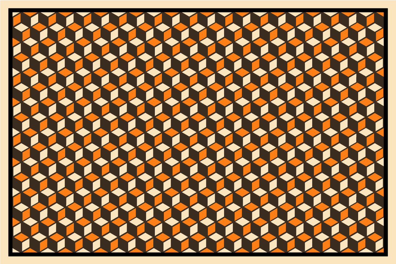 Vibrant Hexagonal Shapes geometric vinyl rug - TenStickers