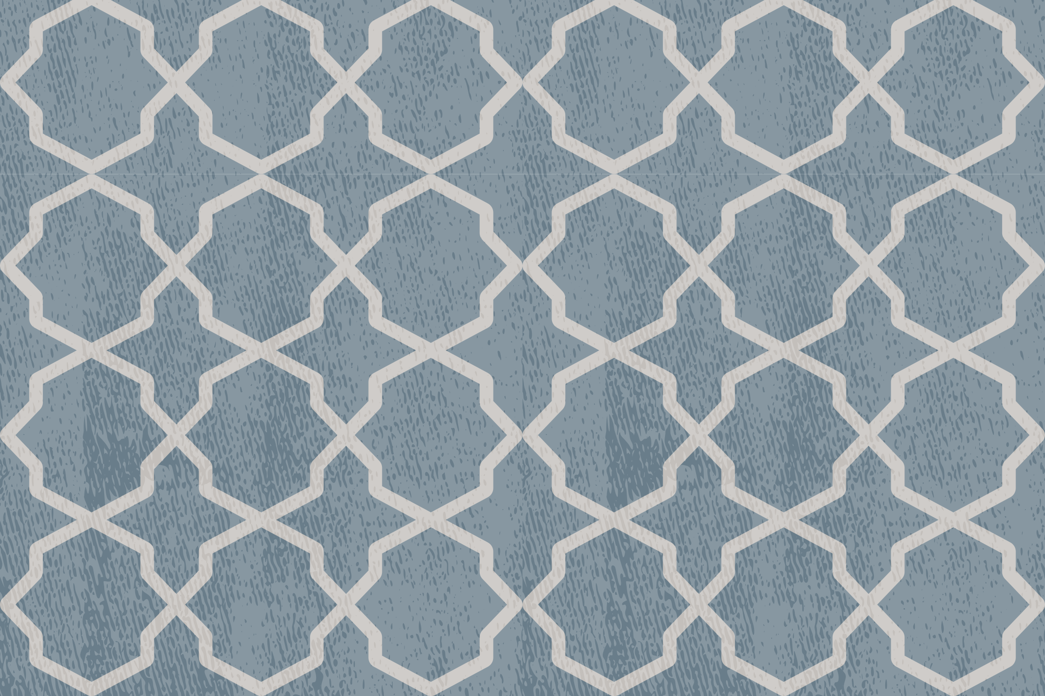 Geometric Blue Motif tile vinyl rug - TenStickers