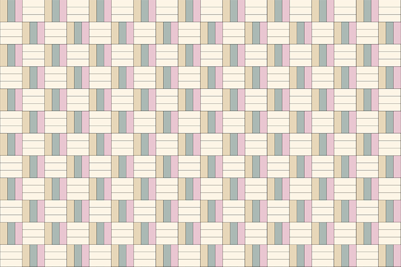 Woven colour blocks geometric vinyl rug - TenStickers