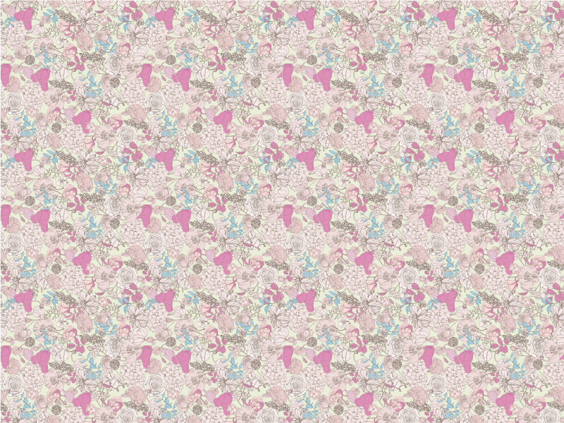 Floral Ice Cream Pattern floral vinyl rug - TenStickers