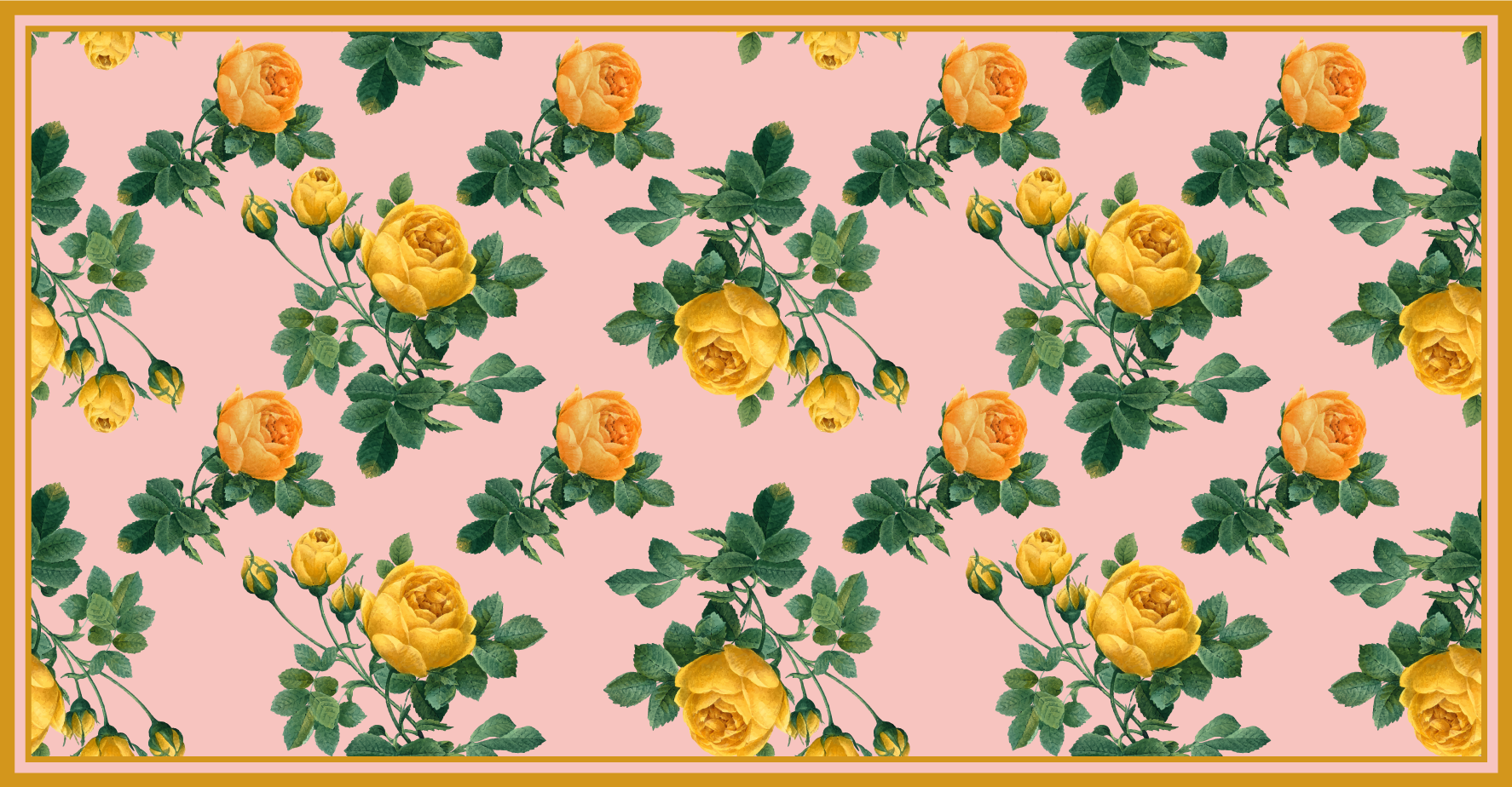 Yellow Rose Botanical floral rug - TenStickers