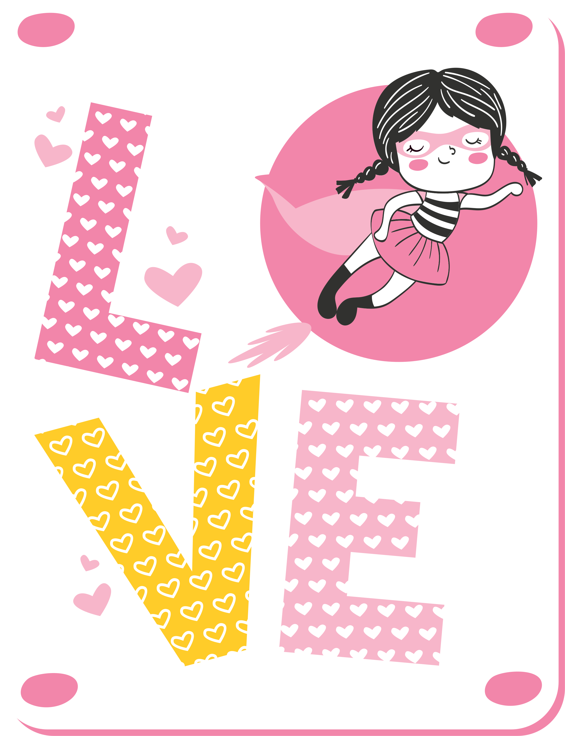 Ballerina Love Illustration kids rug - TenStickers