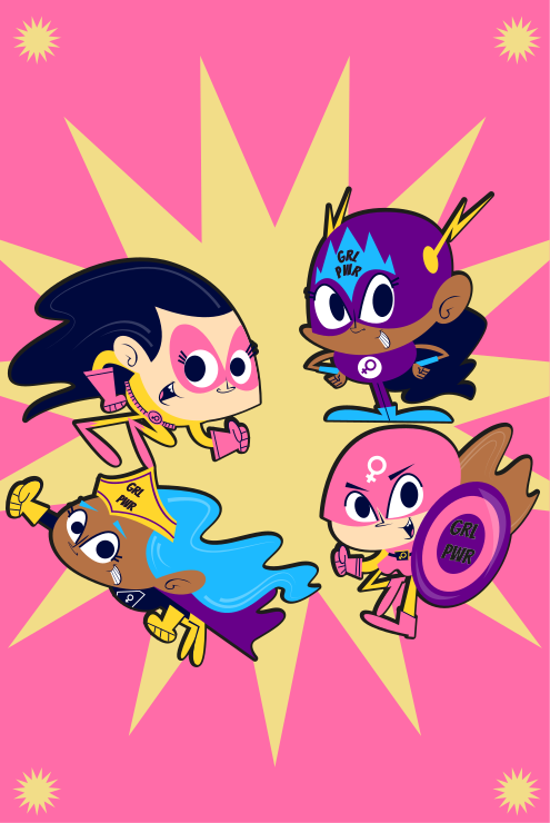 Colorful Superhero Characters playroom carpet - TenStickers