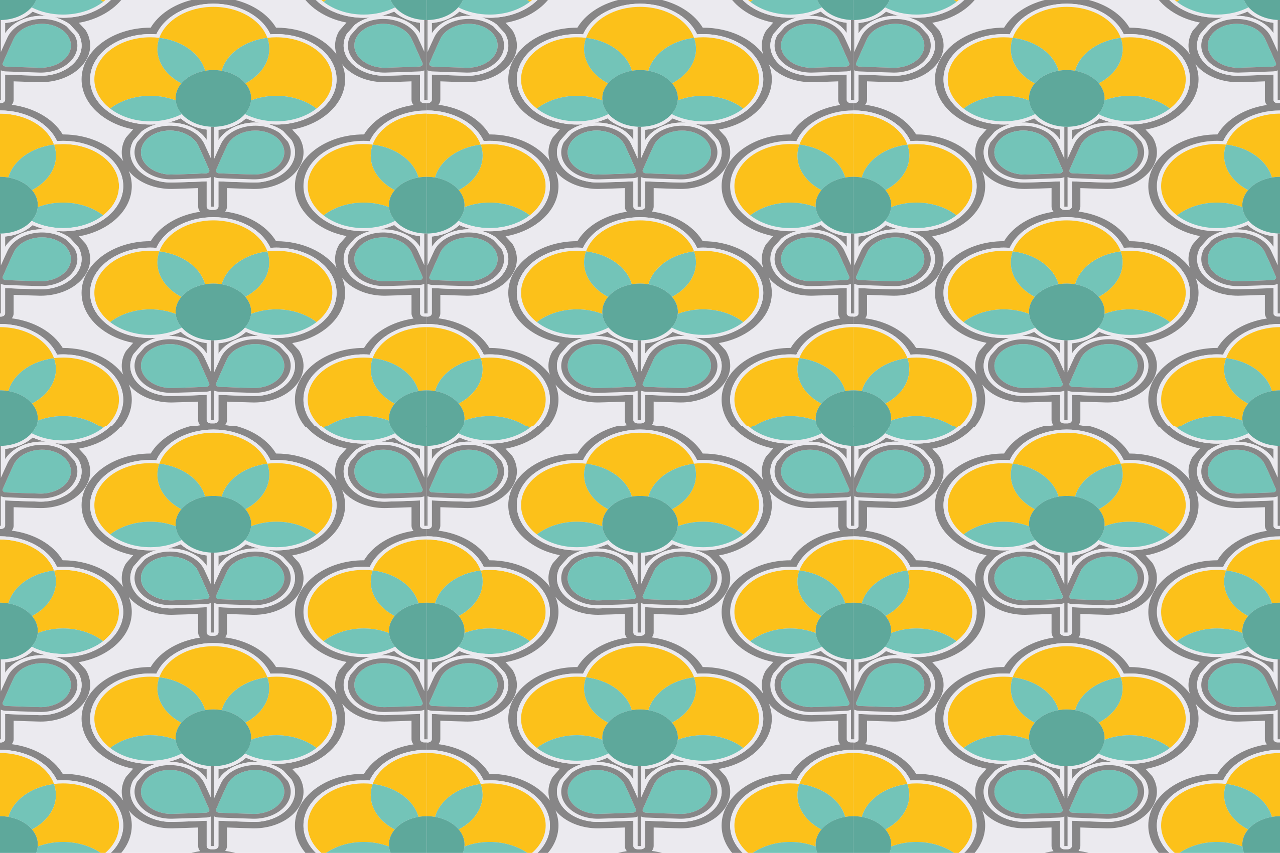Geometric Floral Pattern geometric rug - TenStickers
