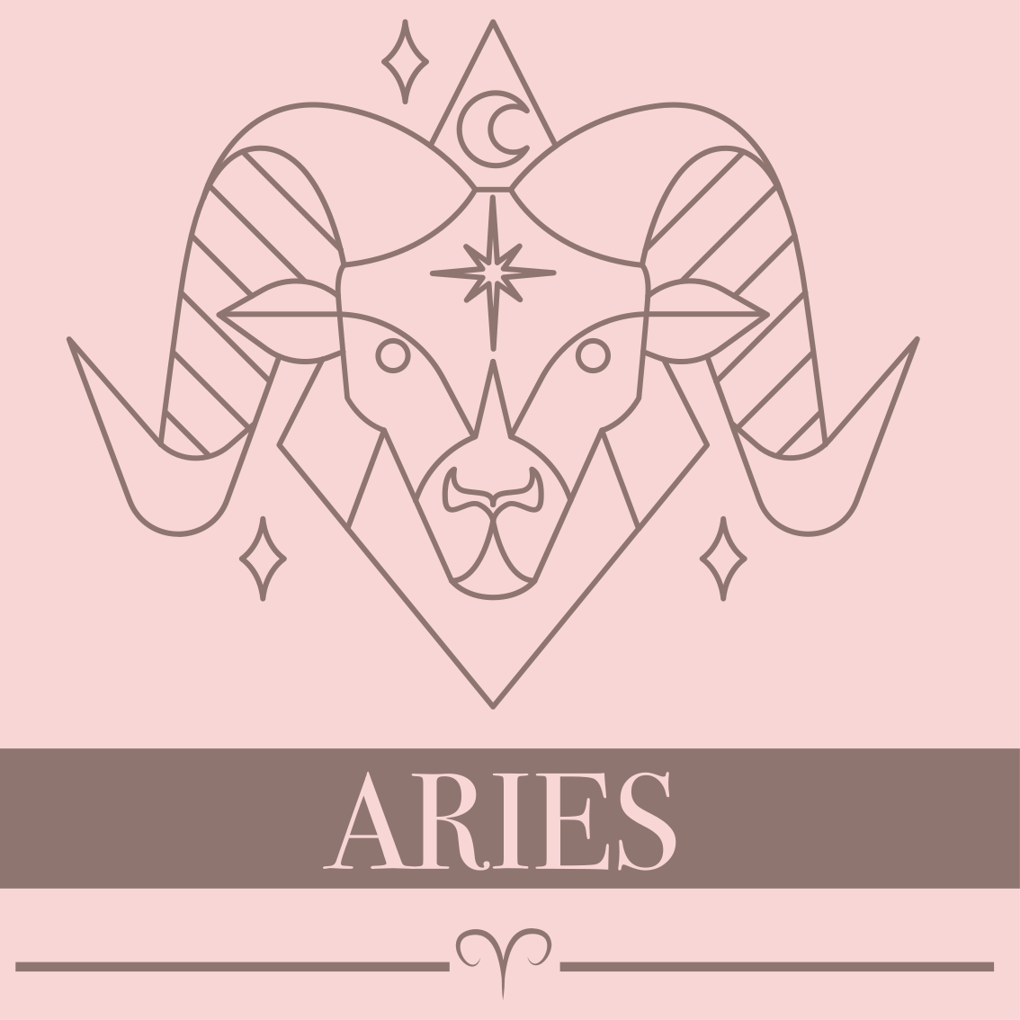 Aries pink card zodiac sign design vinyl rug - TenStickers