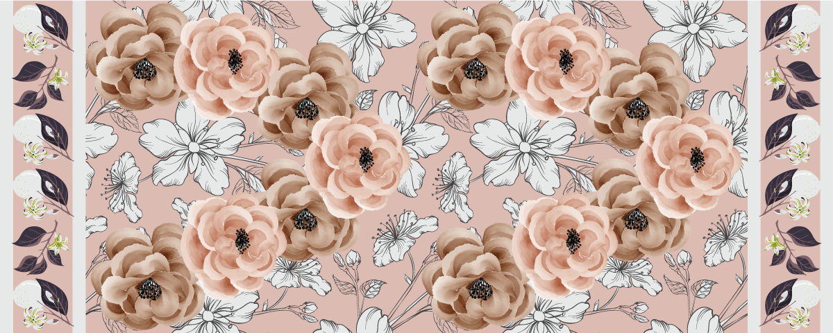 Floral Botanical Elegance floral vinyl rug - TenStickers