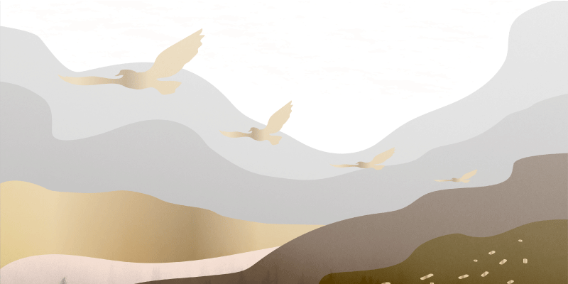 Soothing Birds Silhouette Scenery animal vinyl rug - TenStickers