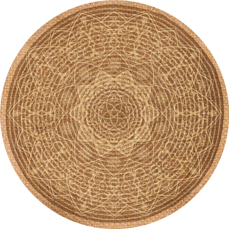 Elegant brown pattern mandala vinyl rug - TenStickers
