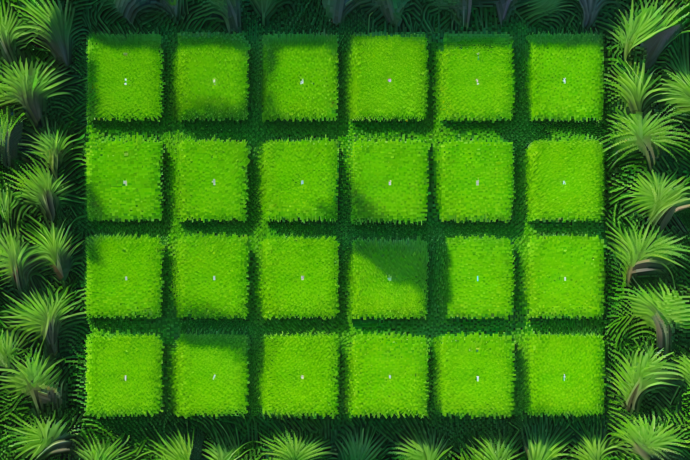 Cubed turf soil nature rug - TenStickers