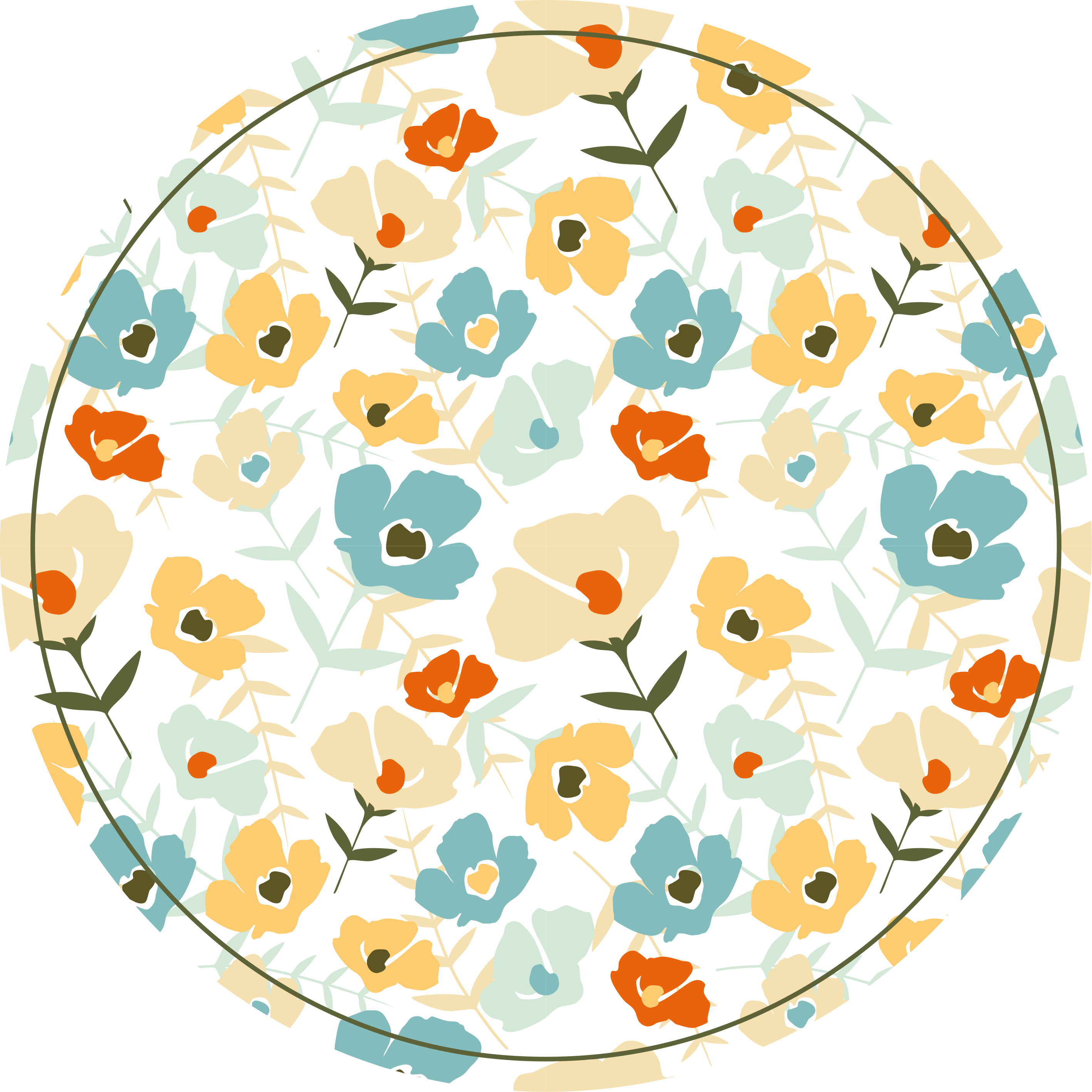 Watercolor Flowers Watercolor Flowers nature rug - TenStickers