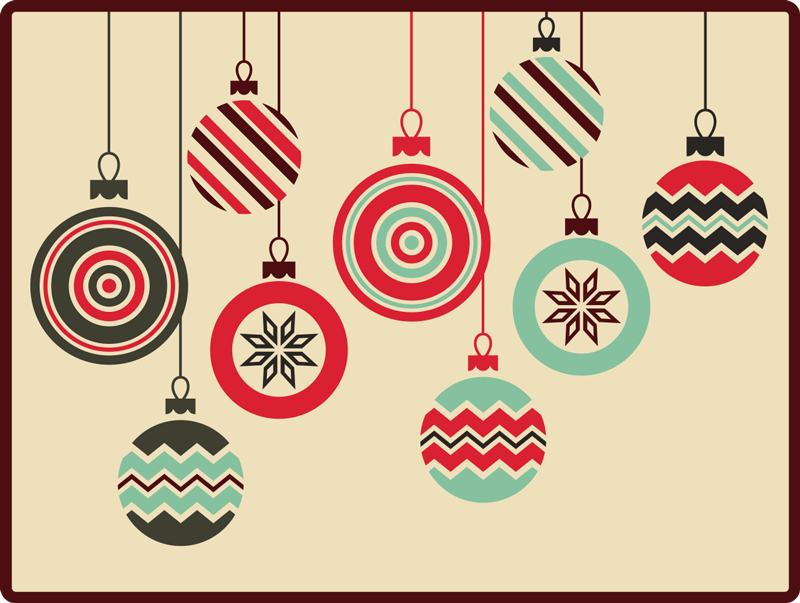 hanging balls Christmas rug - TenStickers