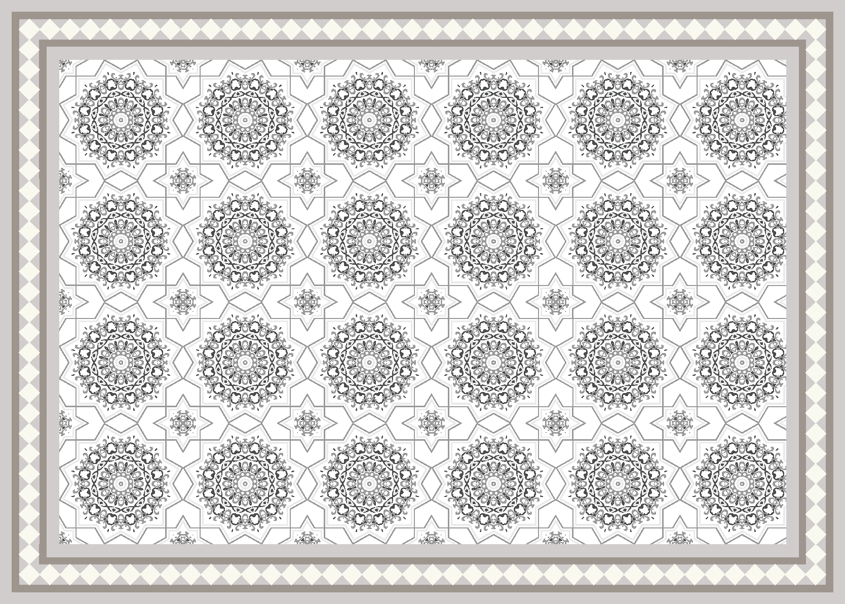 Moroccan light grey design dining room carpet - TenStickers
