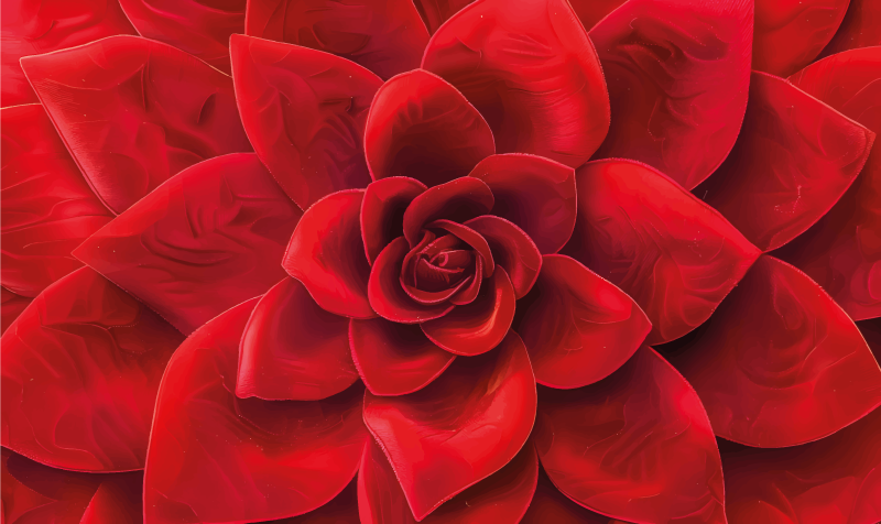 Flower petal design red vinyl rug - TenStickers