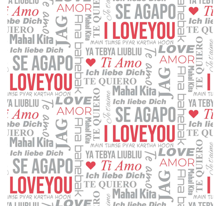 "I love you" different languaes lettering wallpaper - TenStickers