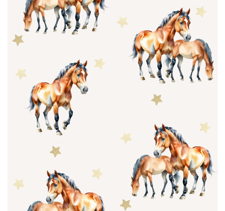 Mother and foal horses wallpaper - TenStickers