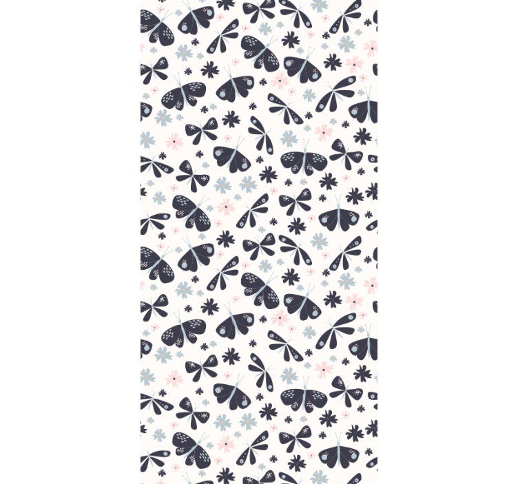 Floral bow patterns butterflies wallpaper - TenStickers