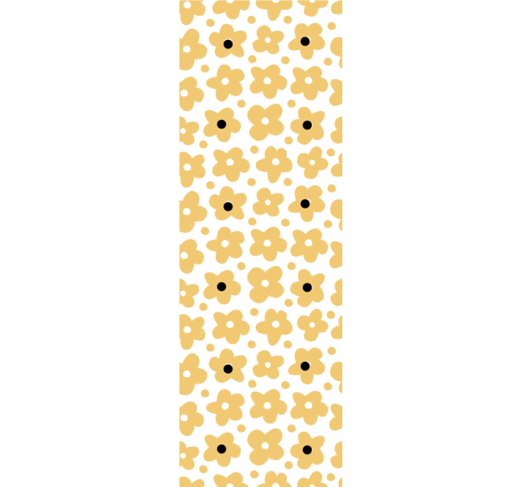 Yellow simple motif flowers wallpaper - TenStickers