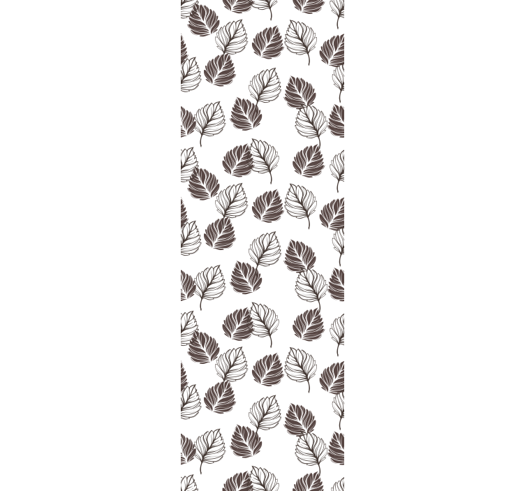 Brown and while botanical motif leaves wallpaper - TenStickers
