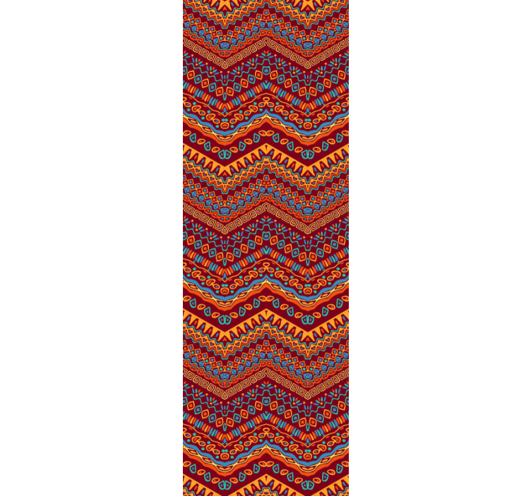 Vibrant geometric pattern living area wallpaper - TenStickers