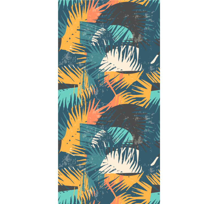 Abstract colorful palm trees jungle themed wallpaper - TenStickers