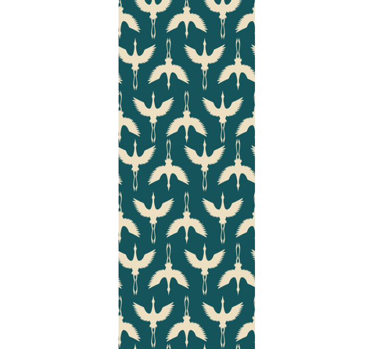 Elegant beige designs birds in wallpaper - TenStickers