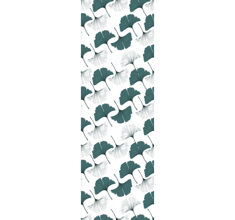 Ginkgo grey arrangement leaves wallpaper - TenStickers