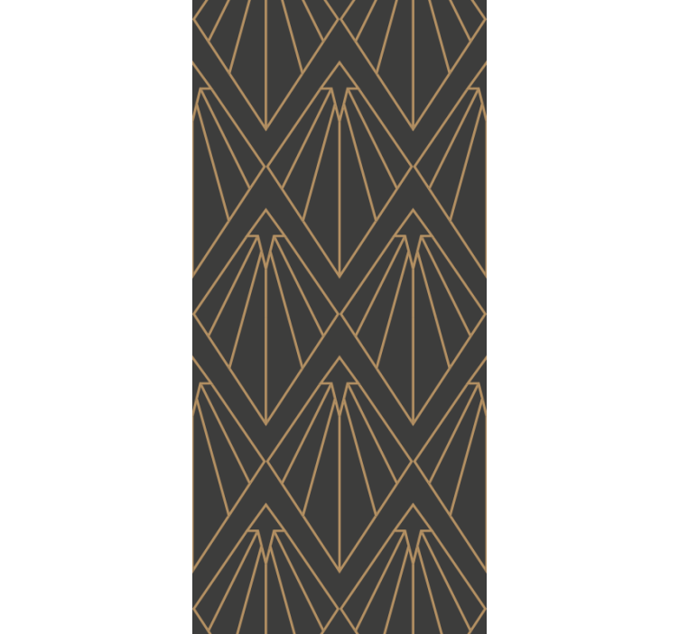 Déco gold fan wallpaper geometric - TenStickers