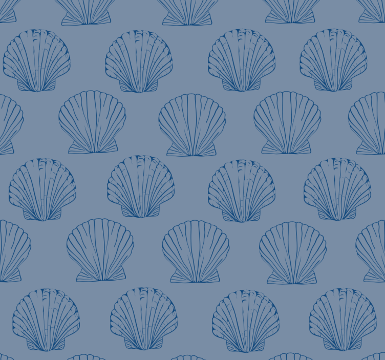 Sea shells repetitions fishes wallpaper - TenStickers