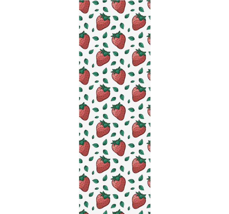 Fresh strawberries floral kitchen wallpaper - TenStickers