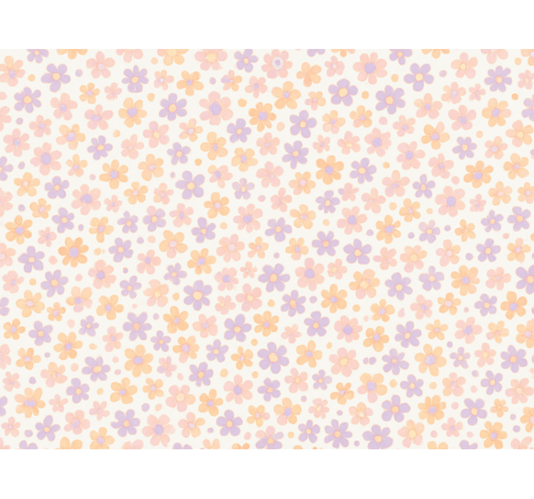 Small pastel flowers wallpaper childrens room - TenStickers