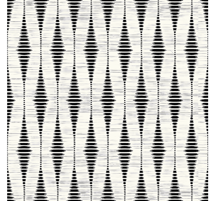 Geometric wallpaper black rabaul ikat design - TenStickers