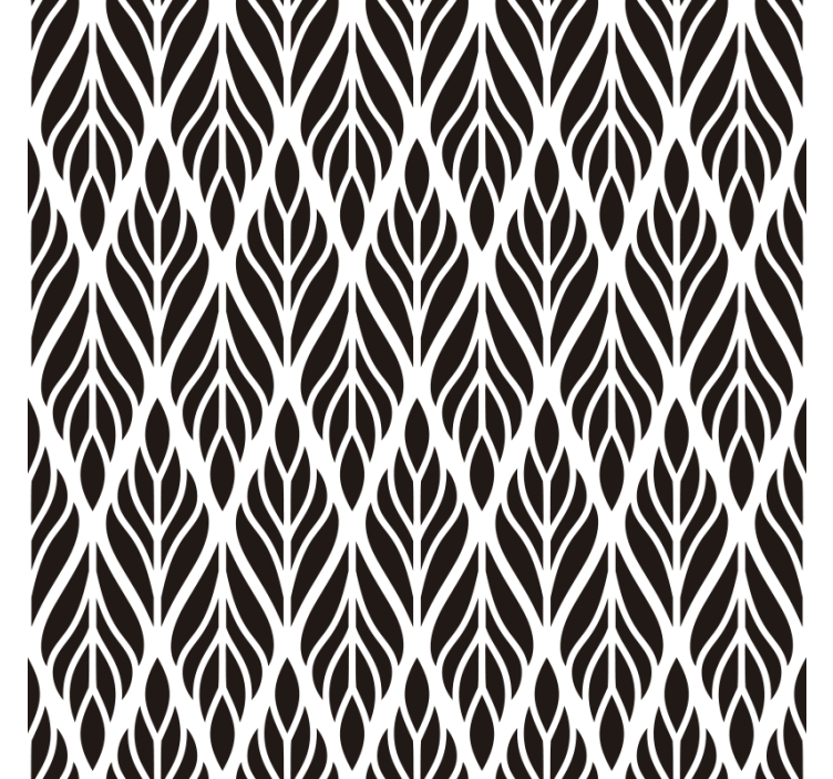 Living area wallpaper graceful black leaves - TenStickers