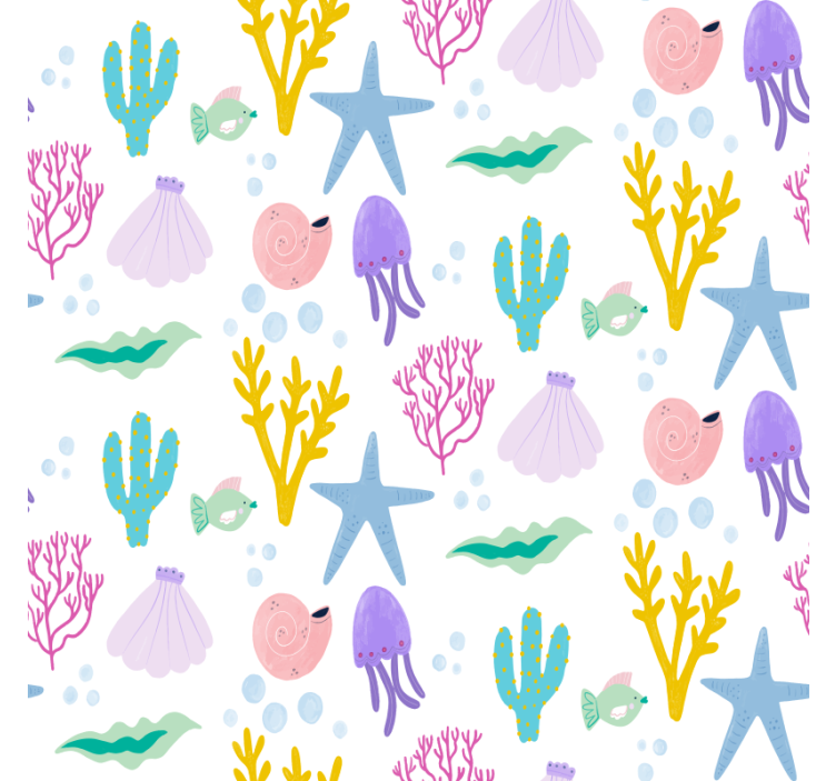 Child seabed drawing wall paper in bedroom - TenStickers