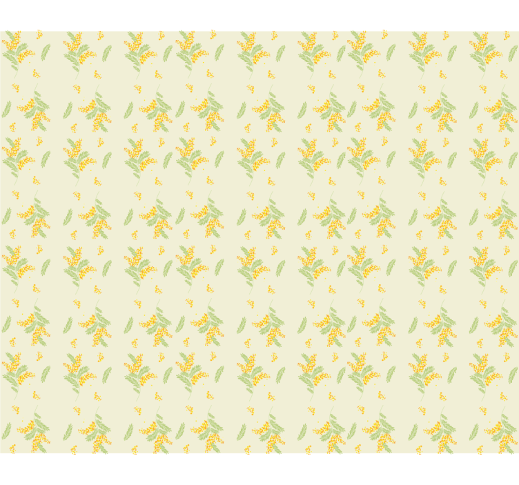 Mimosa pattern light wall paper in bedroom - TenStickers