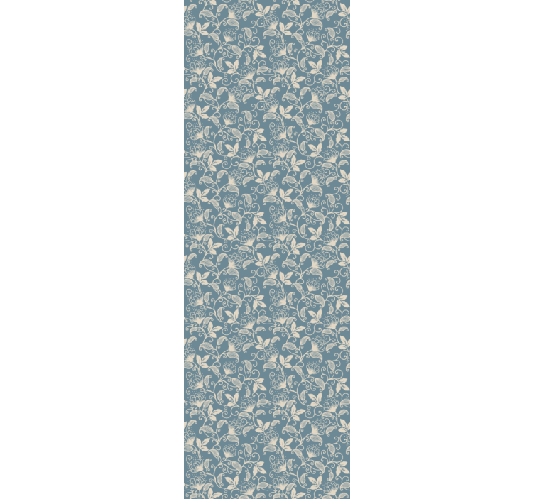 Ornamental wallpaper with blue and beige detail pattern - TenStickers