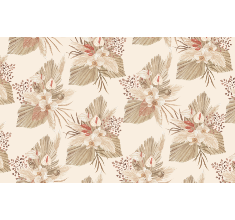 Living area wallpaper dried flower with pampas grass - TenStickers