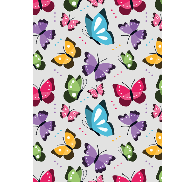 Animals wallpaper colorful flying butterflies - TenStickers
