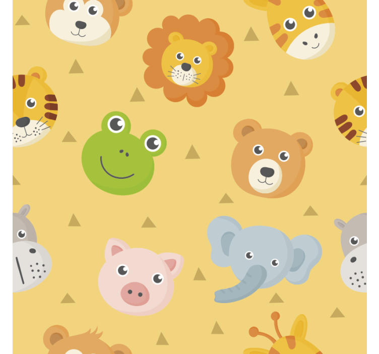 Animals wallpaper colorful animal play space - TenStickers