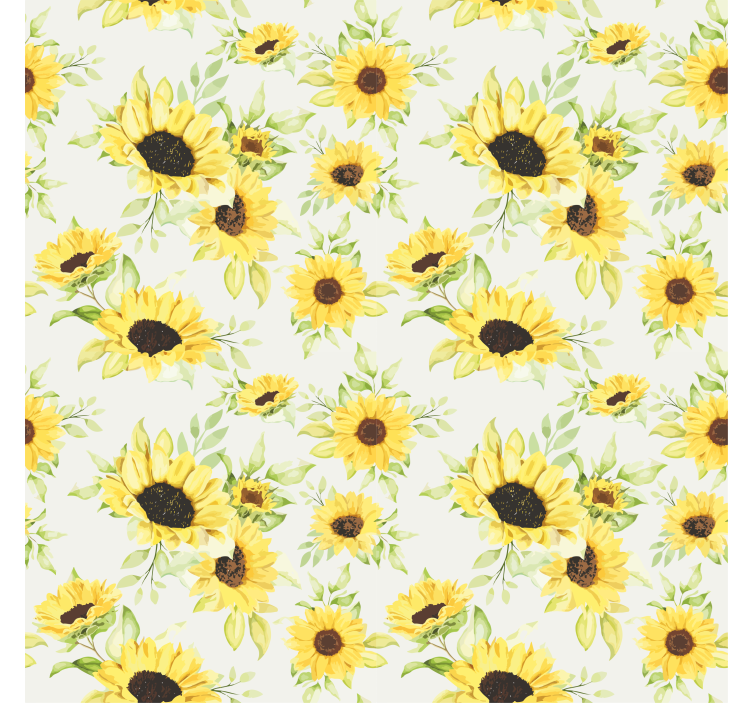 Textured wallpaper beautiful watercolor sunflower pattern - TenStickers