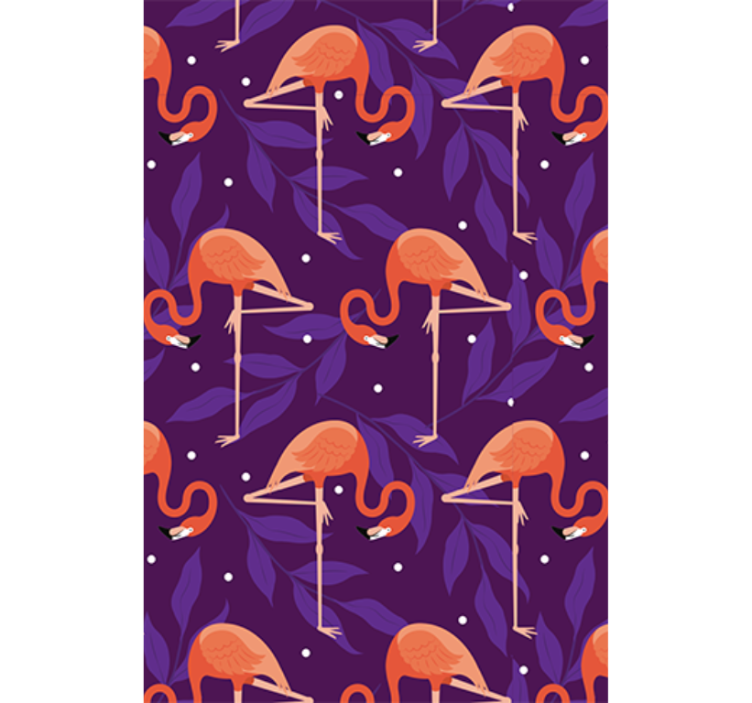 Birds in wallpaper pink tropical flamingos - TenStickers