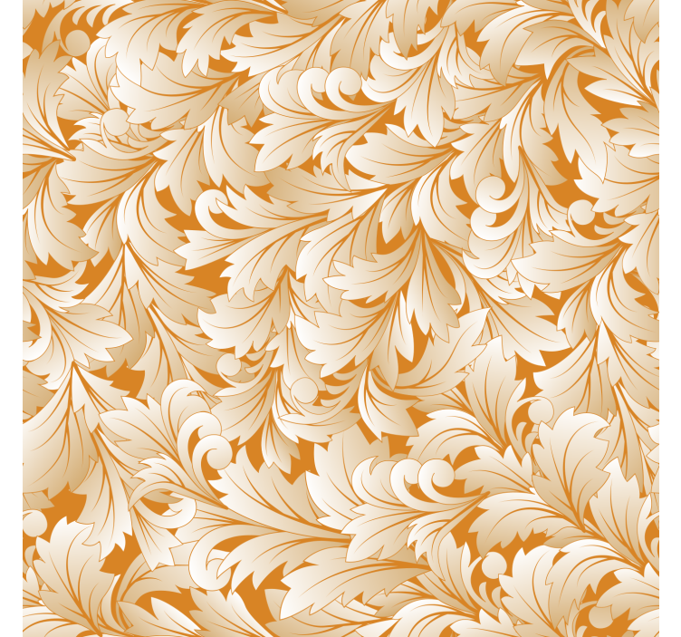 Ornate leaf pattern wall paper in bedroom - TenStickers