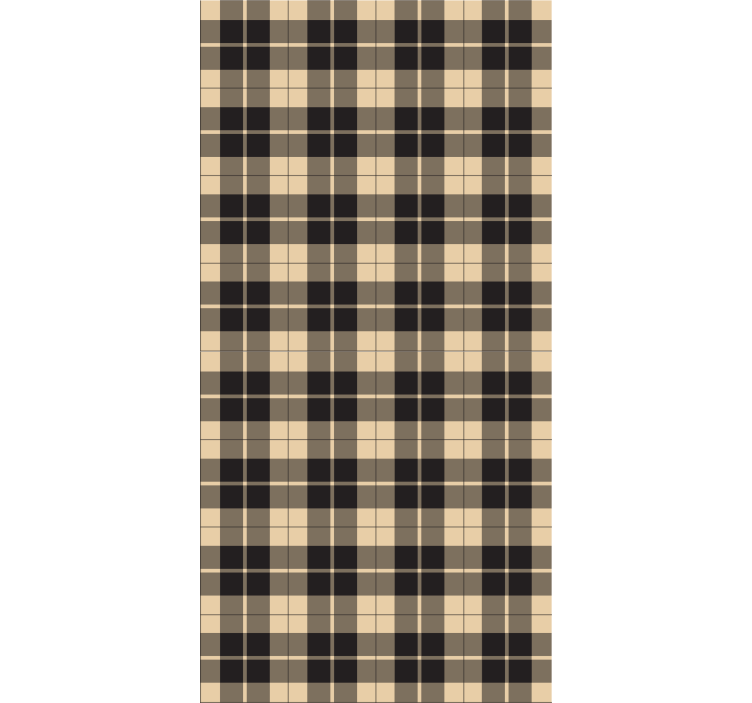 Hallway wallpaper beige patterned squares with black lines - TenStickers
