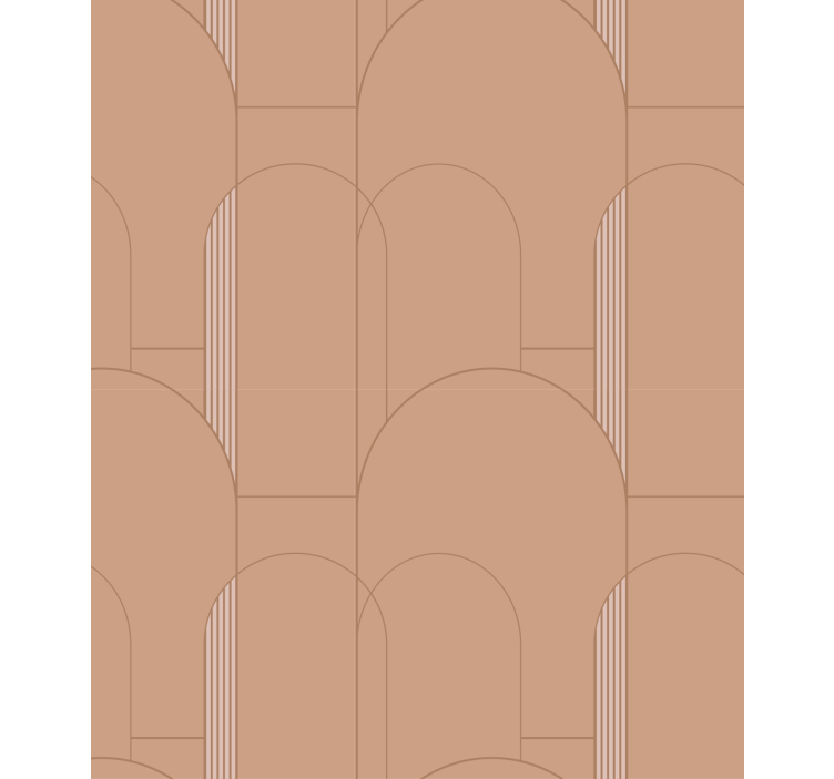 Wallpaper for dining area terracotta geometric circles - TenStickers