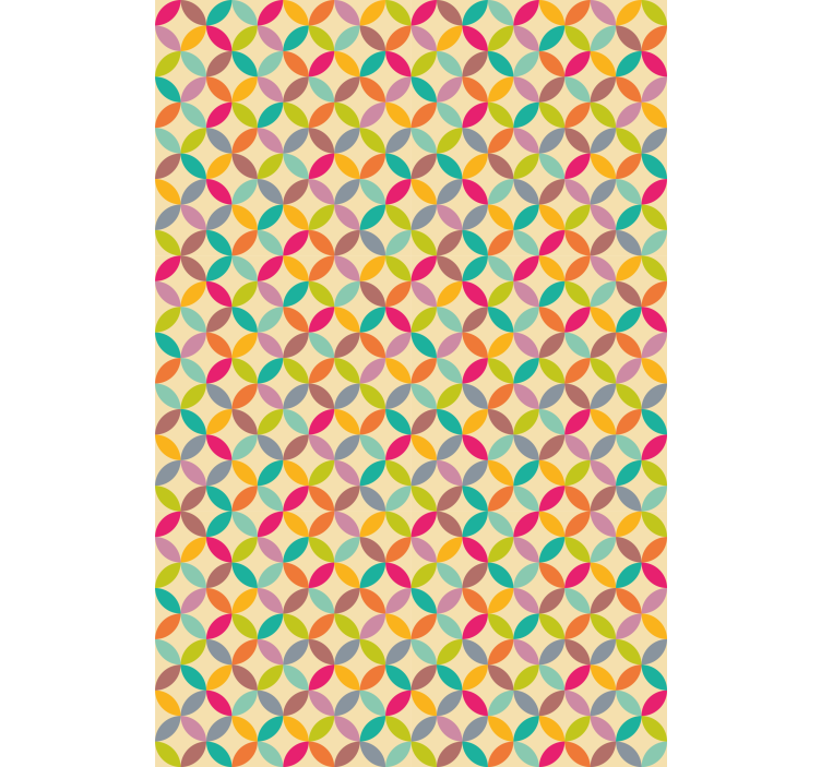 Colorful geometric wallpaper for dining area - TenStickers