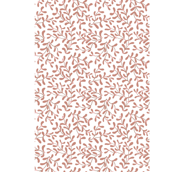 Nature wallpaper terracotta small leaves design - TenStickers