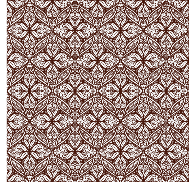 Retro wallpaper in a brown floral pattern - TenStickers